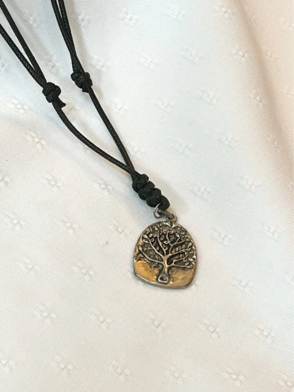 Tree of Life Pendant Black Cord Adjustable Necklace - Picture 2 of 5